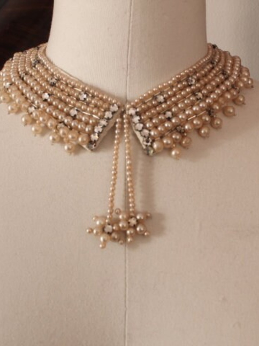 1950's Pearl Beaded Peter Pan Collar
